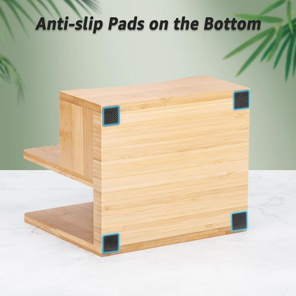 Bamboo Salt Pepper Napkin Holder for Kitchen Dining Table