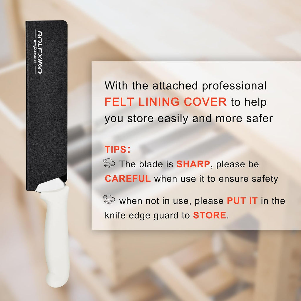 9 Inch Serrated Bread Knife, White Multi-Purpose Kitchen Tool