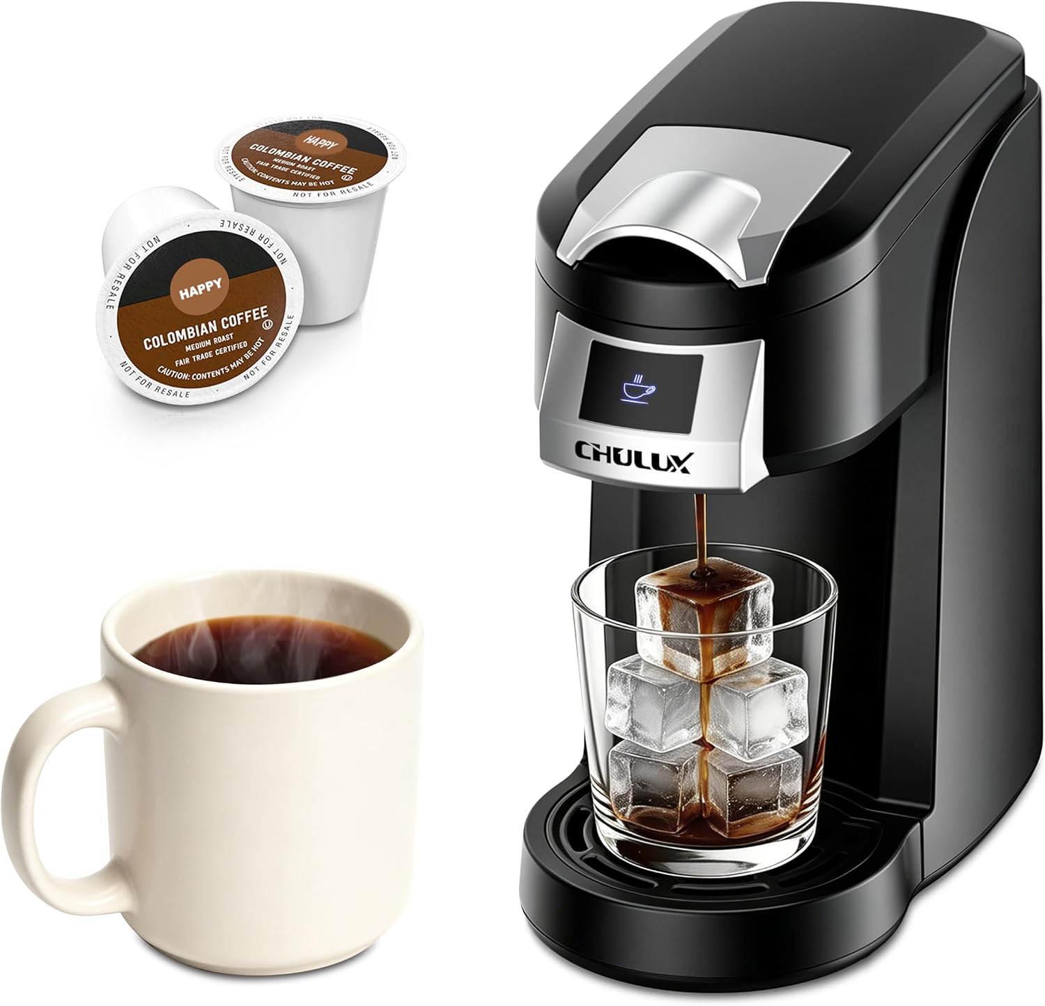 Lite Single Serve Coffee Maker for K Cup Capsule with One Touch Brew | Boiler Fast Heating System, Unique Split-Flow