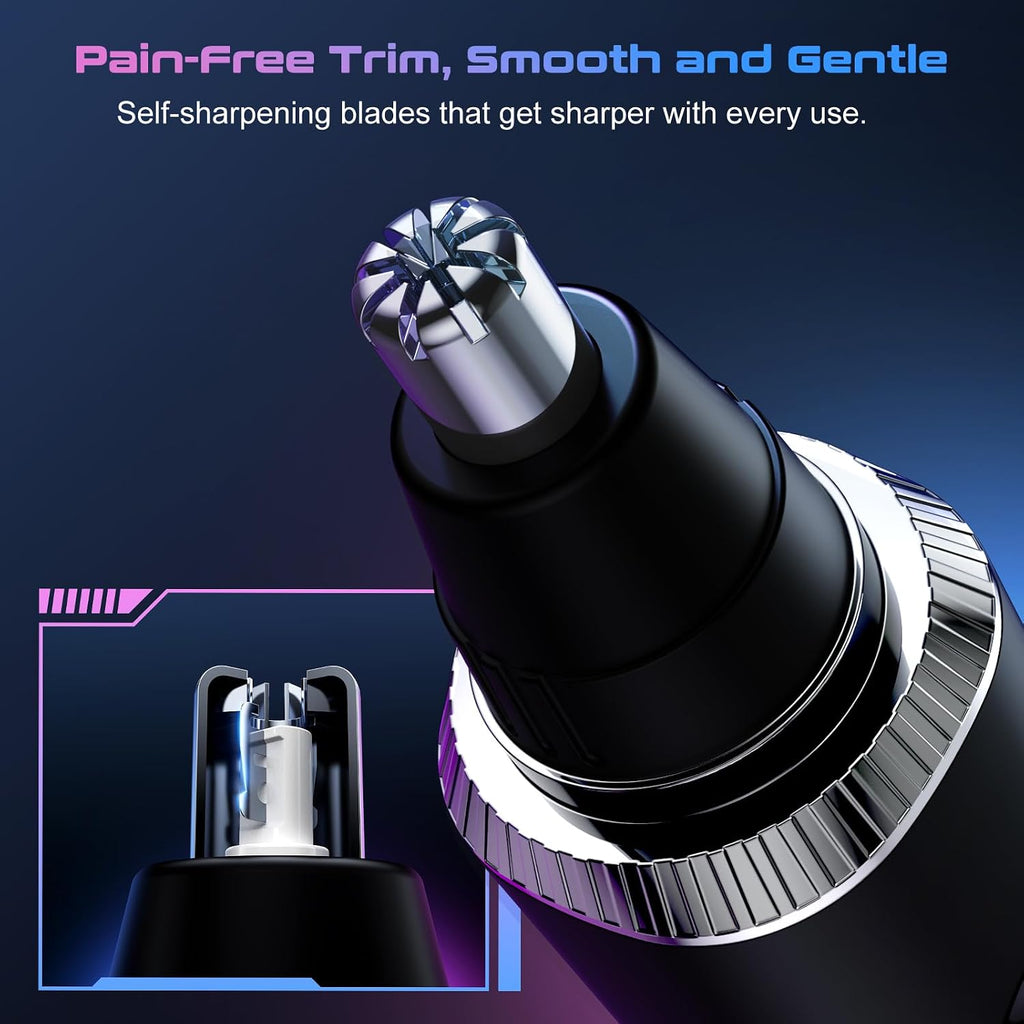 Nose Hair Trimmer for Men and Women, USB Rechargeable Electric Facial and Ear Hair Remover with LED Display
