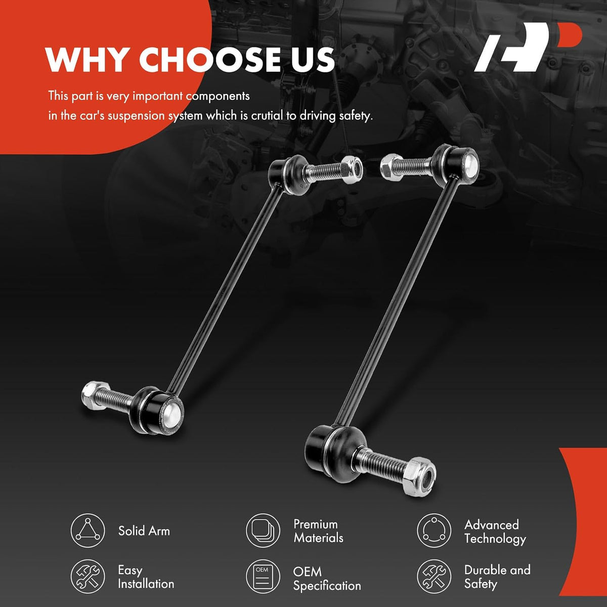 A-Premium Front Sway Bar Link Stabilizer Bar Link, Compatible with Dodge