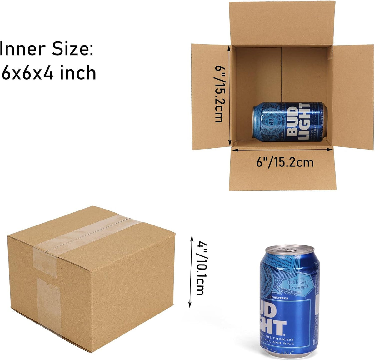 40 Packs 6x6x4 Shipping Boxes, Brown Mailing Boxes