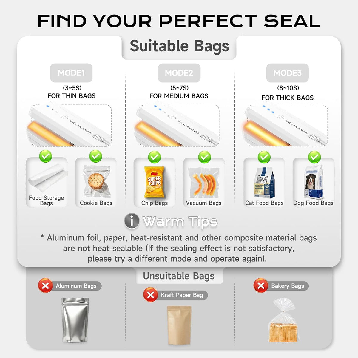 Rechargeable Mini Bag Sealer with Cutter & Magnet
