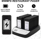 16 Wireless Buzzers Pager System Set with Vibration and Flashing Black