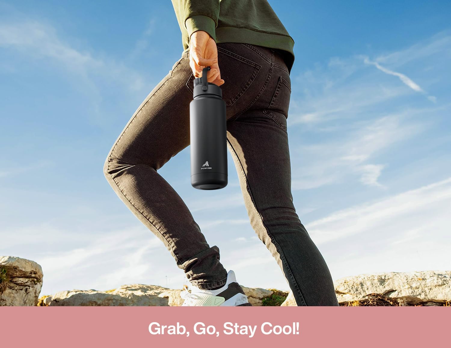 40 oz Insulated Water Bottle with 2-in-1 Straw and Spout Lid, Keep Cold 24H, Leak-Proof, BPA-Free, Double Wall