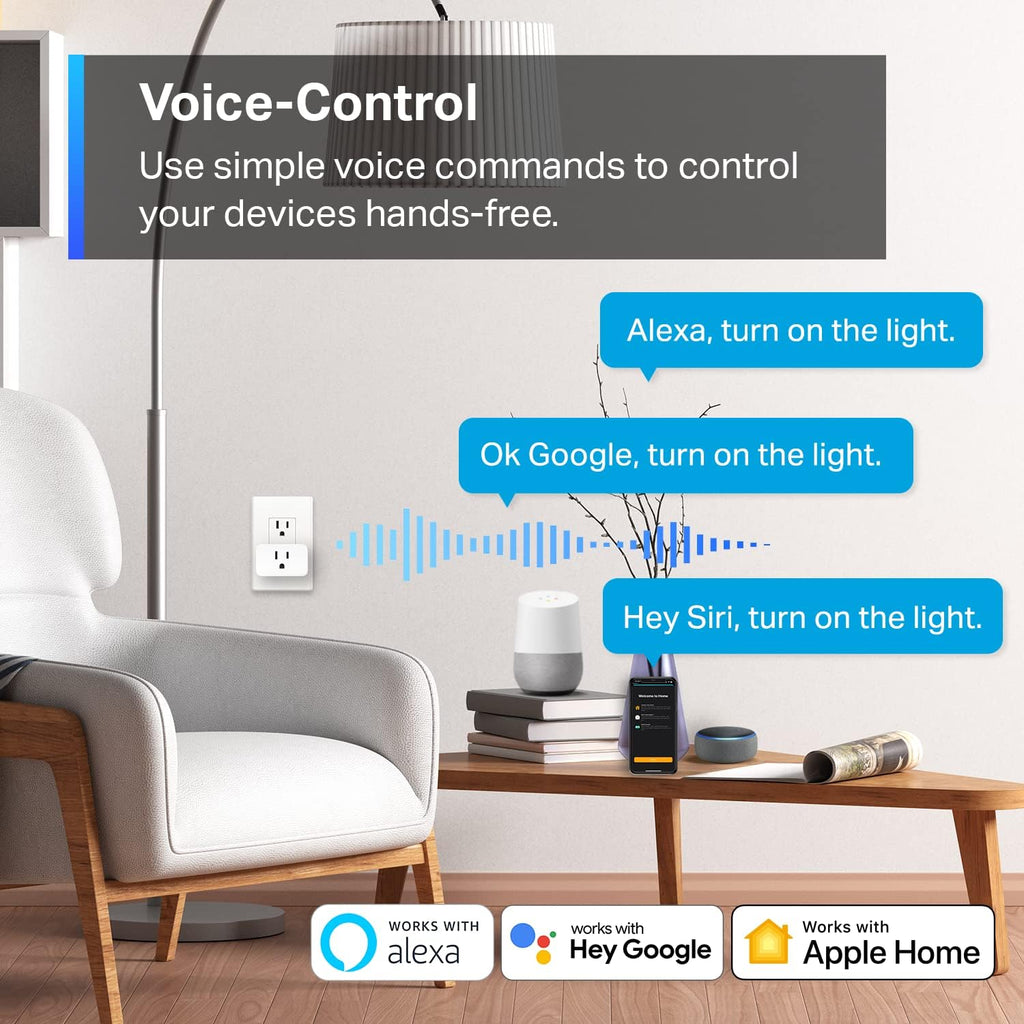 Apple HomeKit Smart Plug Mini, 15A, P125(4-Pack) | Works with Siri, Alexa & Google Home, UL Certified, 2.4G Wi-Fi