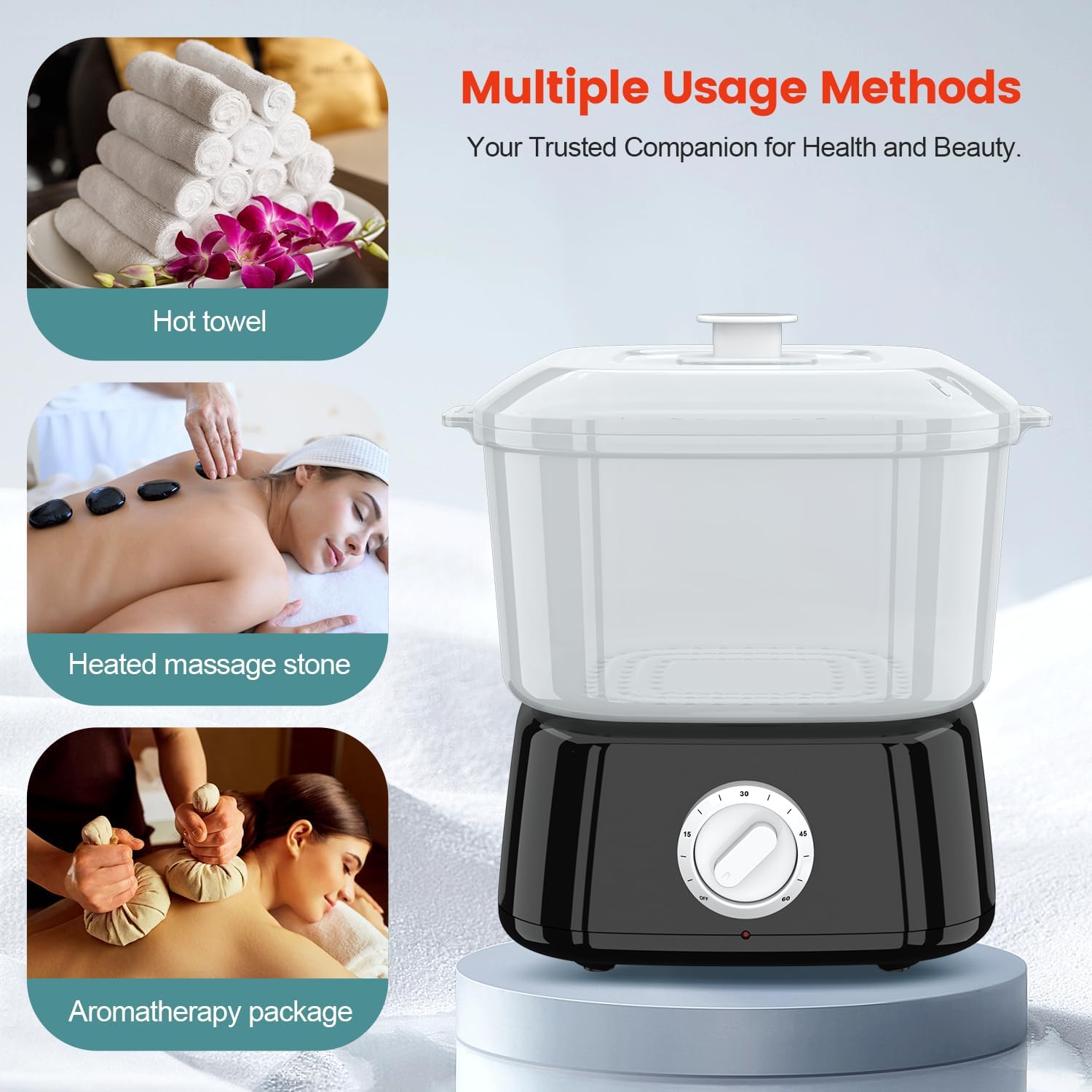 Hot Towel Warmer, Rapid Heating Towel Steamer for Facials can Hold 12 Mini Wet Towels, Portable Mini Towel Warmer for