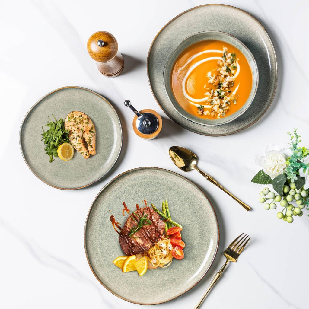 Ceramic Plates Set of 6,8.5 Inch Stoneware Small Dinner Plates Set