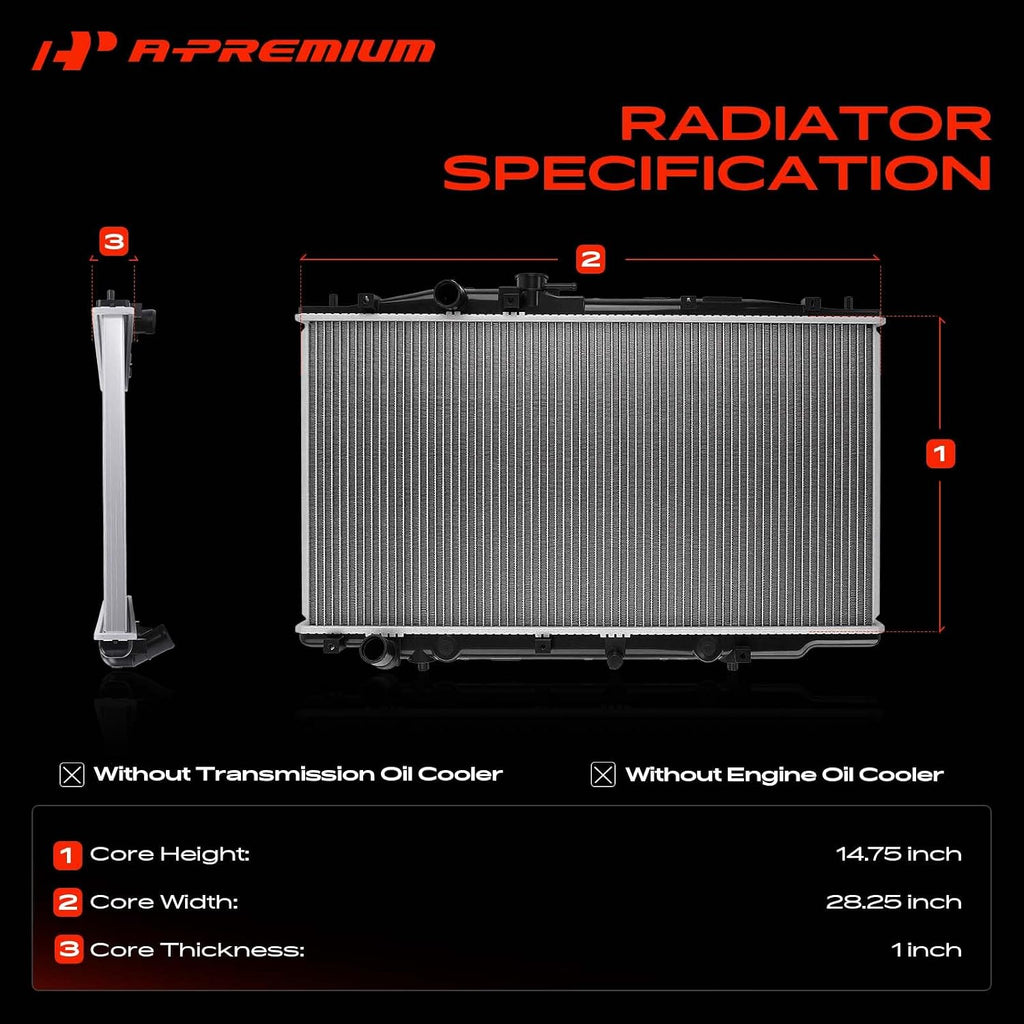 A-Premium Engine Coolant Radiator Assembly Compatible with Honda