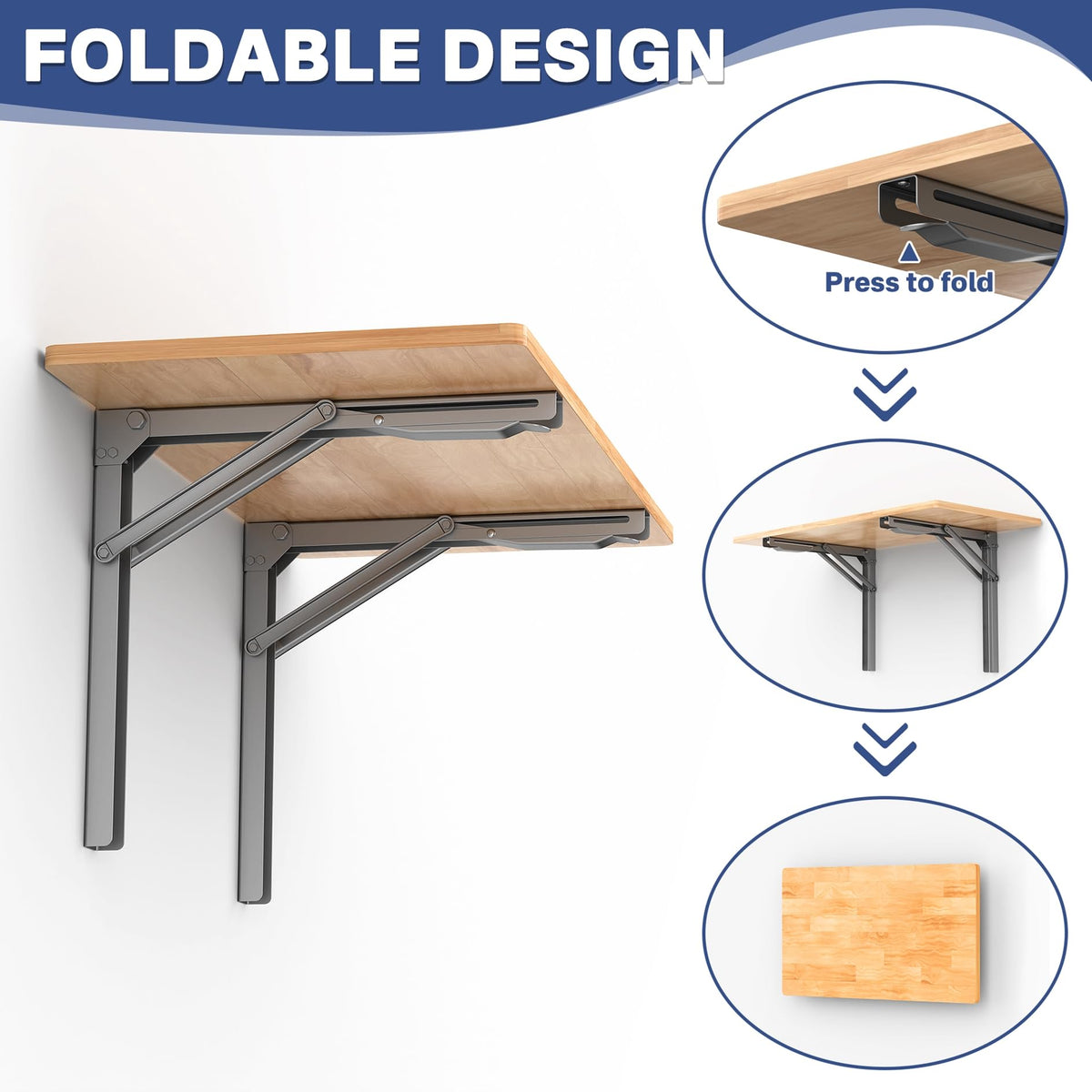 Wall Mounted Folding Workbench, Folding Wall Table, 32x18 in