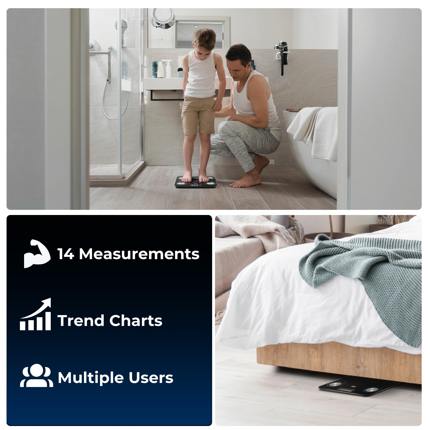 COUNTO Smart Scale- Digital Scale Measuring Body Parameters| Smart Bluetooth Body Fat Measurement Device, Body
