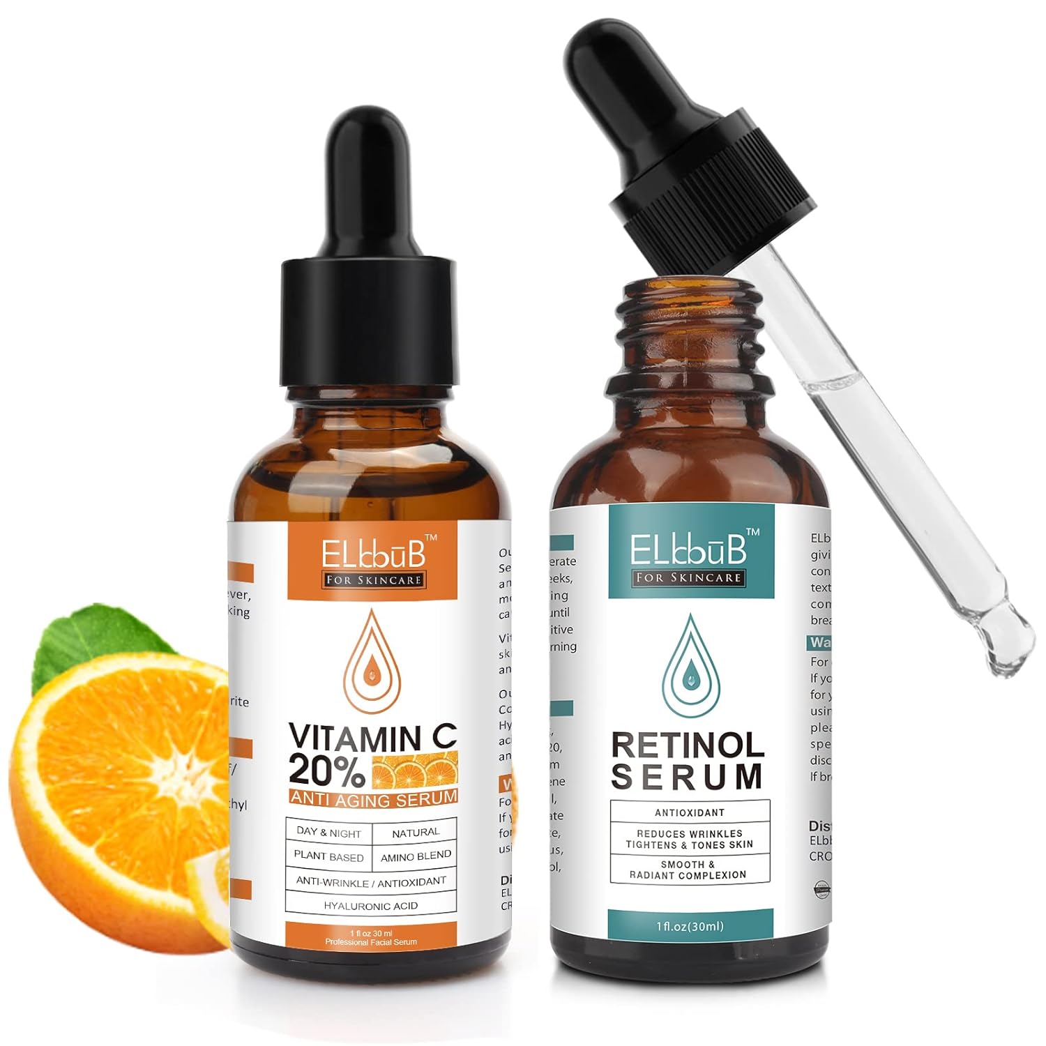 Day-Night Anti Aging Vitamin C Serum Retinol Serum For Face with Retinol & Amino Acids - Boost Skin Collagen,Hydrate