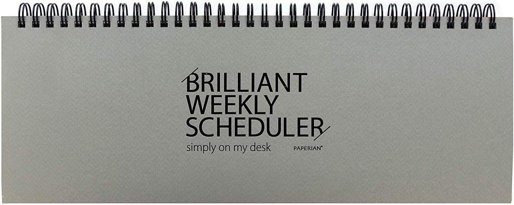 Brilliant 2021 Weekly Planner - Wirebound Undated Gray Desk Planner (12 X 4.4 inches)