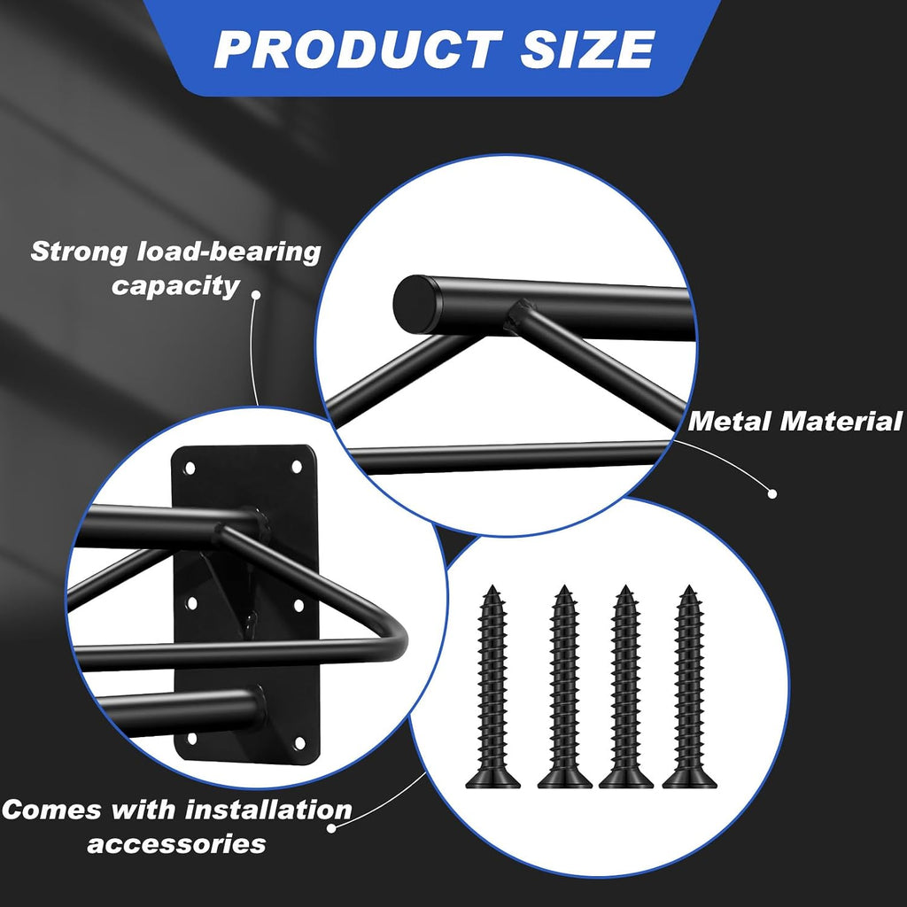 4 Pcs Saddle Rack Wall Mount Saddle Stand with Pad Bar Black Saddle Rack Stand Horse Tack Storage for English Western