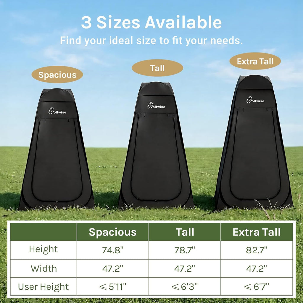 PRO Pop Up Shower Tent with Silver Coated, Floor and Rain Fly | Portable Changing Tent with Window & Carry Bag for
