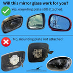 Driver Side Mirror Replacement Glass + Full Pad for 84-96 Jeep Cherokee