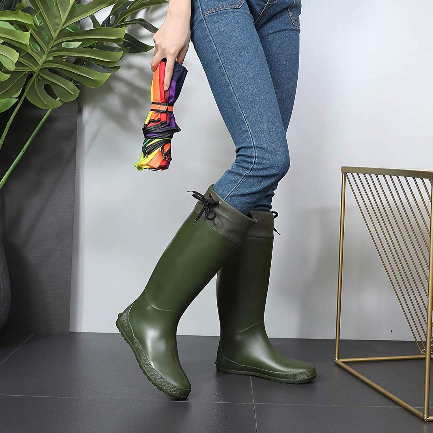 Women's Packable Lightweight Tall Rain Boots
