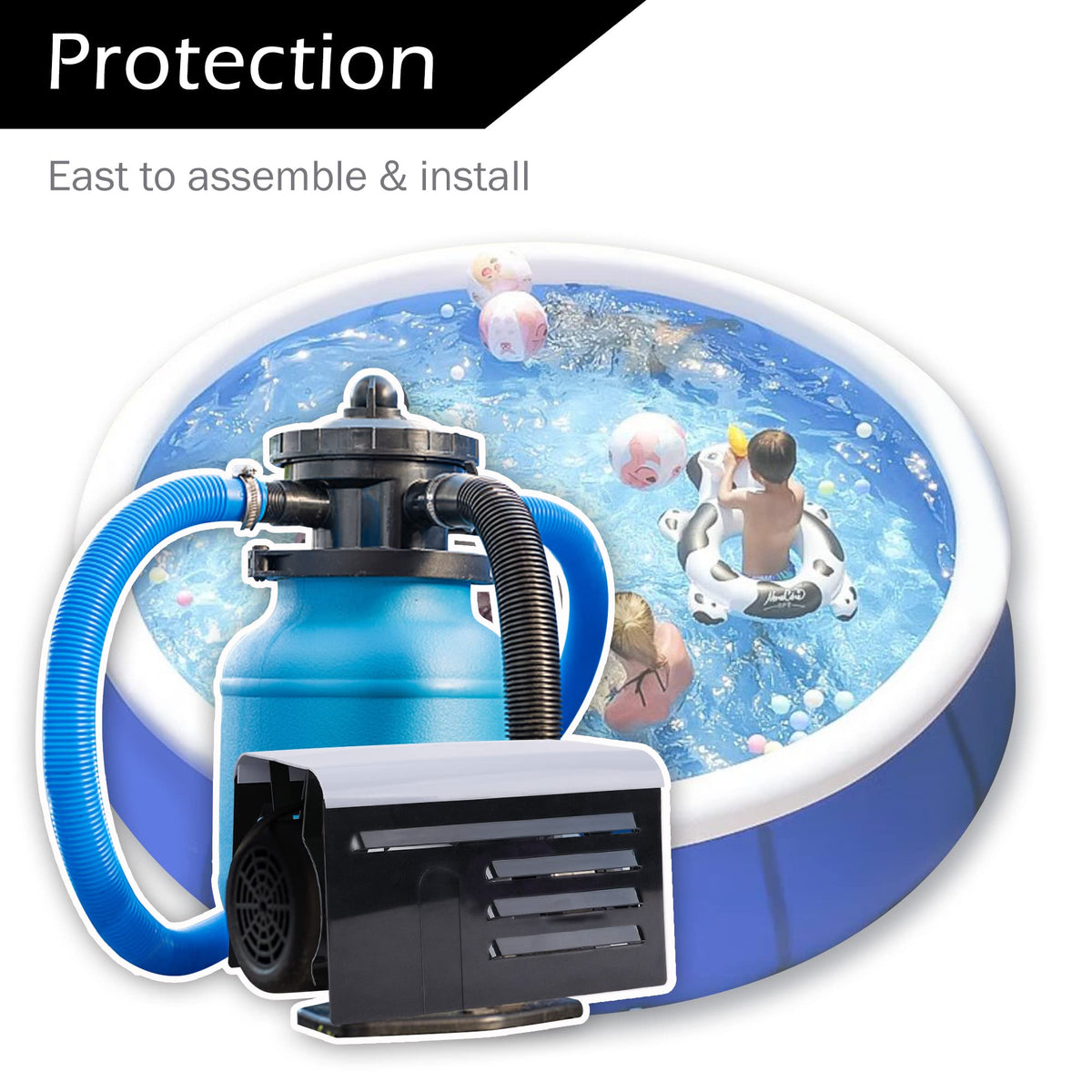 Pool Pump Covers for Outside Units, ABS Adjustable Pools Motor Cover