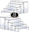 Acrylic Risers Display Stands, Acrylic Stands for Display 10Pcs 2Set | Riser Display Shelf Clear Display Stands Set