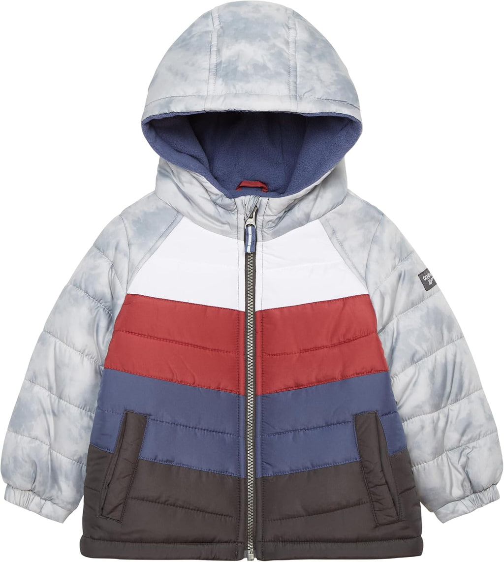 Osh Kosh Boys' Classic Heavyweight Colorblock Puffer Coat