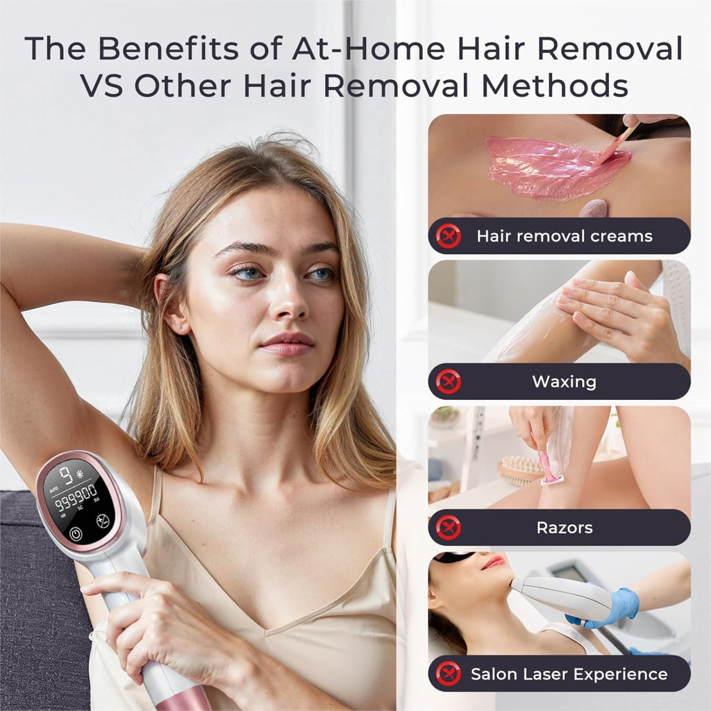 IPL Laser Hair Removal for Women and Men, Hair Removal with Ice-Cooling for Nearly Painless and Long-Lasting Result