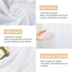 White Wedding Arch Draping Fabric Backdrop Drapes Sheer 6 Panels