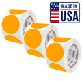 Neon Orange Perforated Round Circle Dot Sticker 4-Inch Labels — 3 Rolls, 1,200 Stickers - Sale, Clearance &