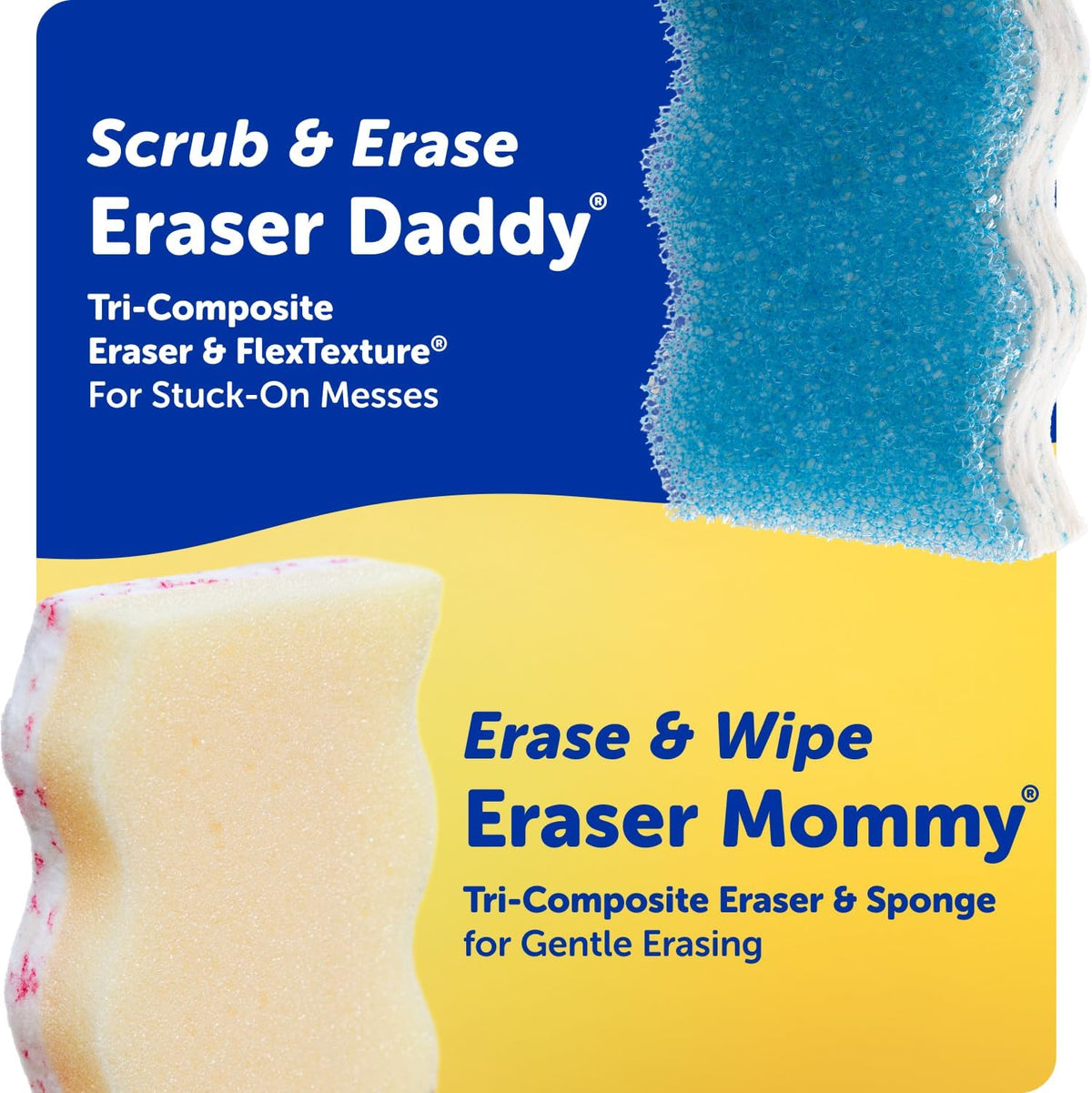 Eraser Mommy 2X Water-Activated Eraser Sponge, 6 Count
