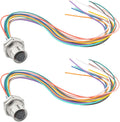 2-Pack M12 Connector 12 Pin Female A Coded Aviation Sensor Cable