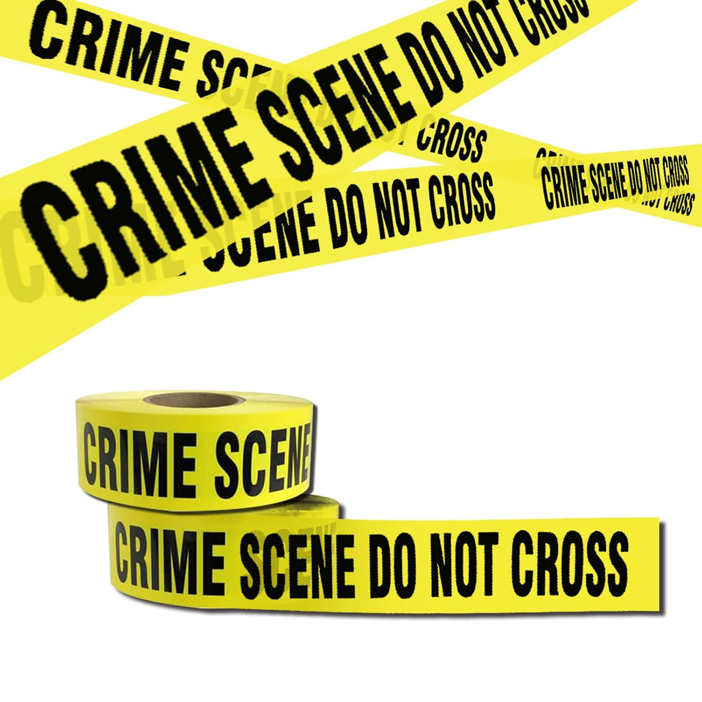 Crime Scene Do Not Cross Barricade Tape 2 Pack 3 inch X 1000 feet, Bright Yellow with a Bold Black Print