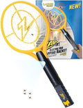 Rechargeable Electric Fly Swatter Racket - 4,000-Volt Mosquito Zapper with USB Charging Cable and Super-Bright LED