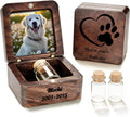 Personalized Wooden Small Urn for Dog Cat with Text & Photo Mini Pet Urn
