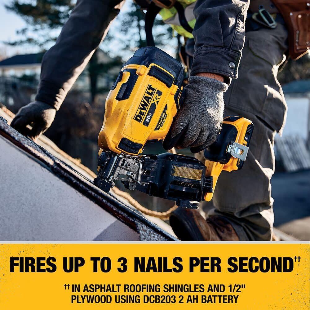 20V MAX Lithium-Ion 15-Degree Electric Cordless Roofing Nailer Kit with 2.0Ah Battery Charger and Bag