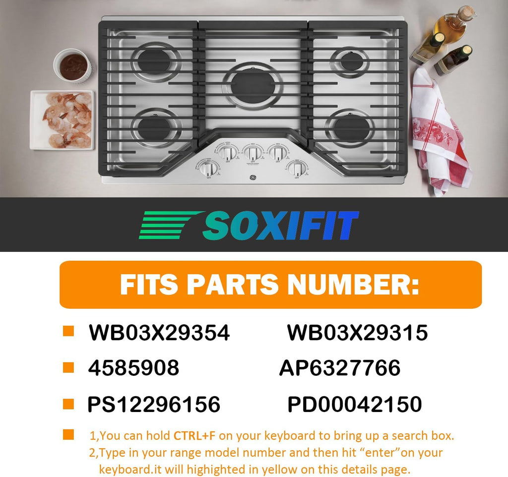Upgraded (5Pcs) WB03X29315 for GE Gas Stove Knobs Replacements JGP5030SL1SS/ JGP5036SL1SS/ JP3030DJ3BB/ JP3036DL2BB / JP3530DJ3BB, Oven Range Burner Cooktop Control Knobs Replace Part