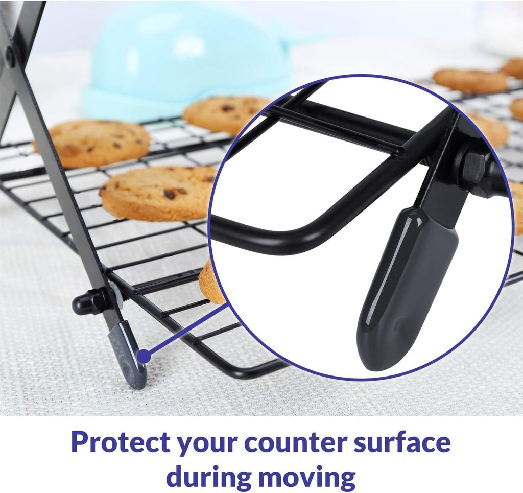 2/3/4-Tier Upgraded Collapsible Cooling Rack with Adjustable 3 Setting Design Stackable Roasting Cooking Drying Wire