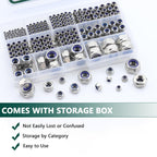 Metric Lock Nut Assortment Kit, 530PCS Nylon Insert Lock Nuts Set
