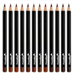 12-Piece Brown Lip Liner Pencil Set - Assorted Brown Tones | Long-Lasting Creamy Formula | Lip Makeup Kit for Women