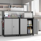 Metal Garage Storage Cabinet with Wheels, Lockable Rolling Tool Cabinet