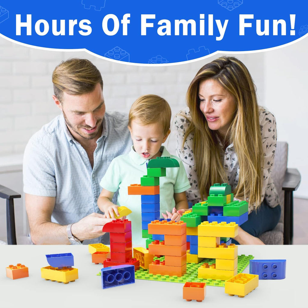 Building Blocks for Toddlers 2-5 Including a Baseplate, 150 Piece Big Building Blocks for Kids, Block and Bricks Set