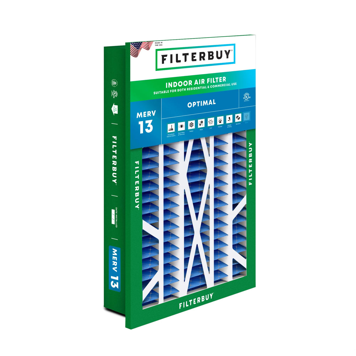 20x30x5 Air Filter MERV 13 Smoke & Allergy Defense (1-Pack)