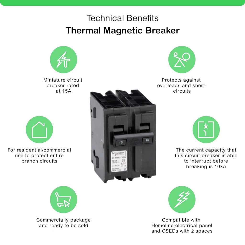 Square D - HOM215CP Homeline 15 Amp Two-Pole Circuit Breaker