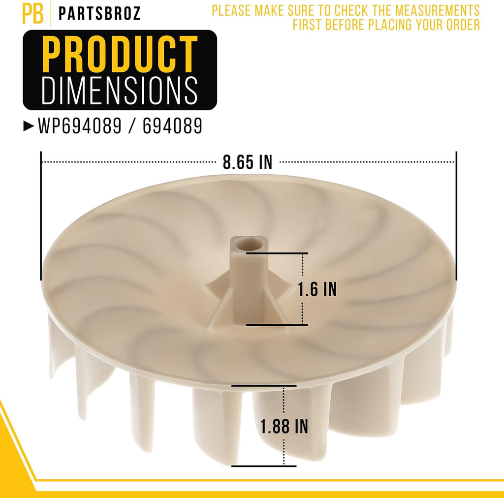 Dryer Blower Wheel for Amana NGD4700YQ2