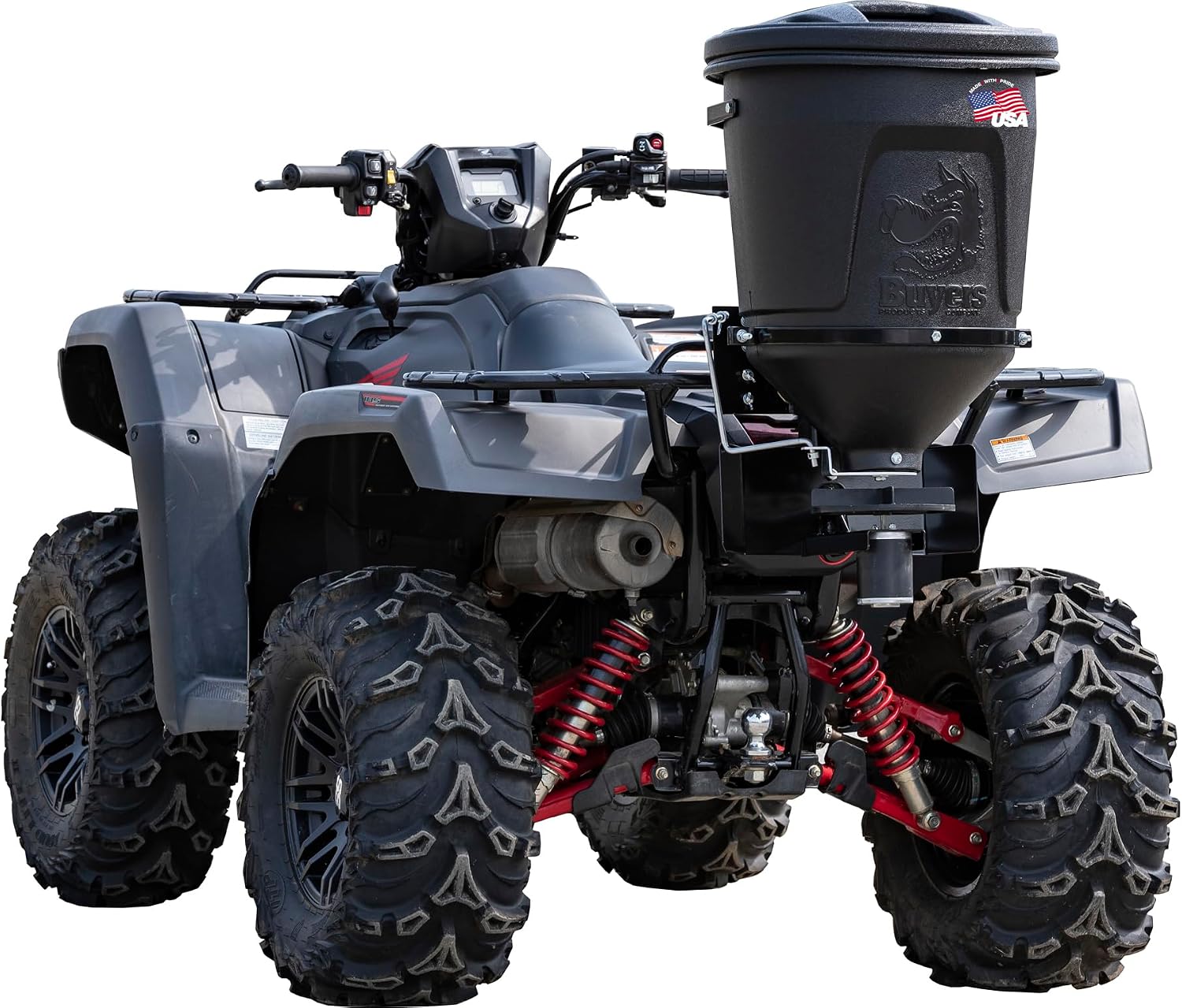 Buyers Products ATVS15A ATV 12V Broadcast Spreader 15 Gallon Hopper | 12V ATV Broadcast Spreader Holds 15 Gallons And
