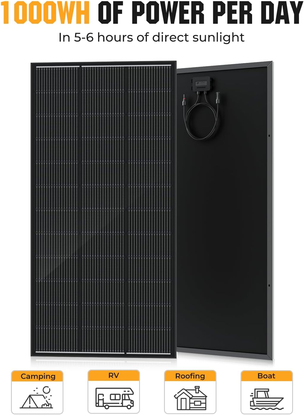 200 Watt Solar Panel 18BB, 25% High Efficiency, N-Type 12V 200W Solar Panel | Monocrystalline PV Modules, for