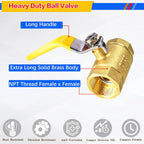 2PCS 1 Inch Brass Ball Valve,1'' NPT Female Full Prot Heavy Duty Ball Valve
