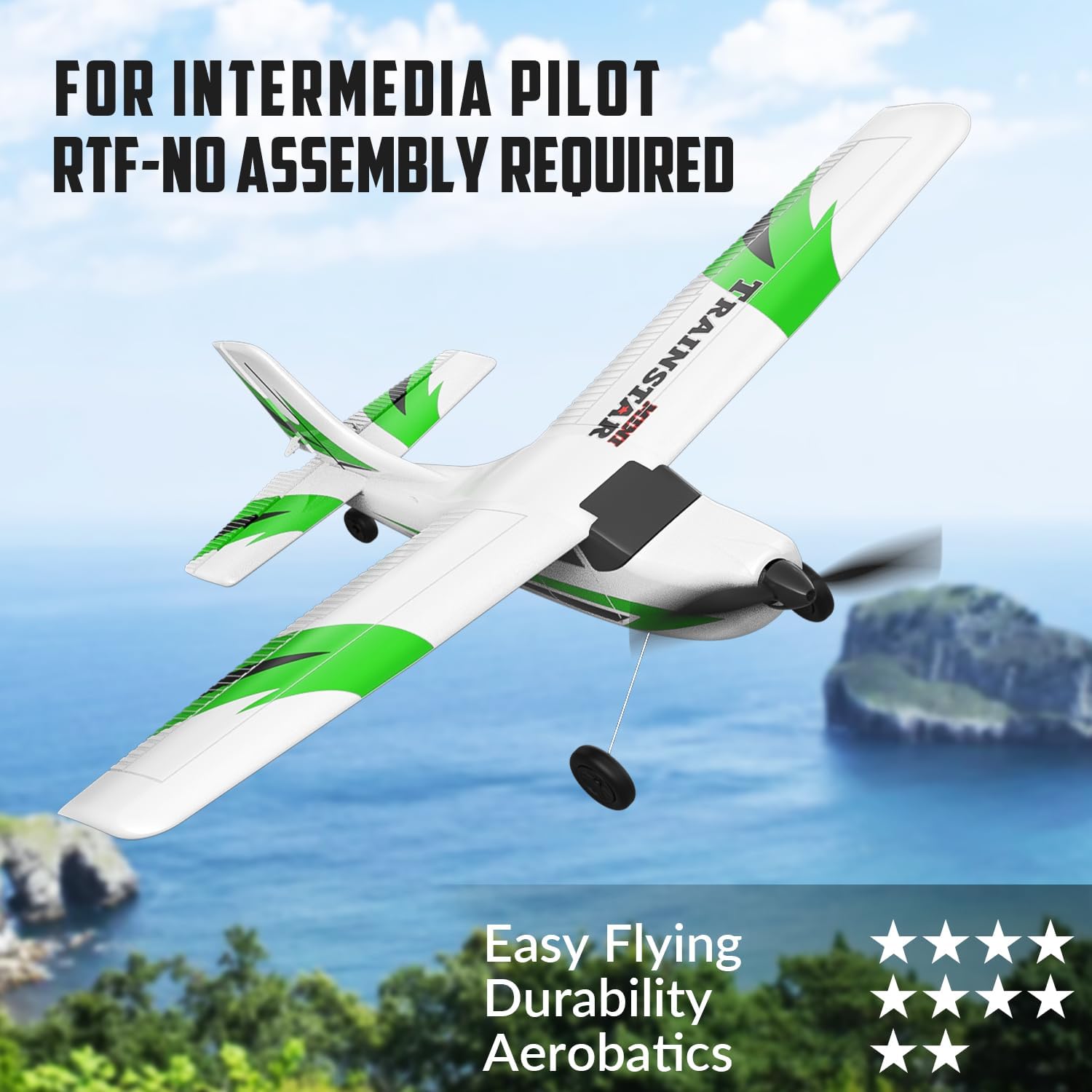 RC Plane, 3 Channel Remote Control Plane for Beginners & Adults | Trainer RC Airplane, Prop Saver, 6-Axis Gyro
