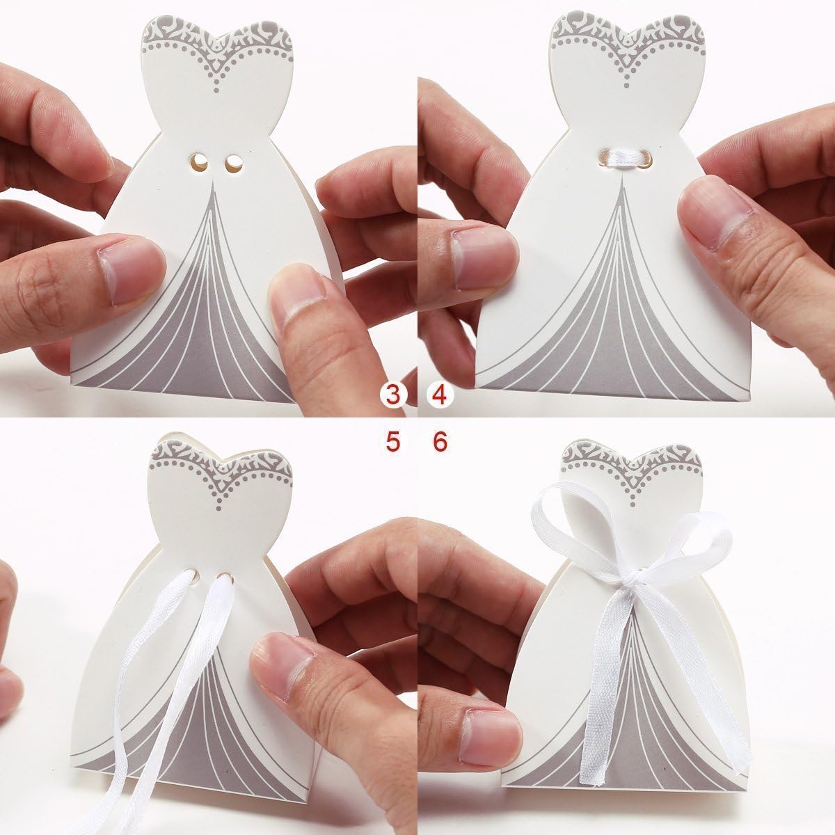 Wholesale Wedding Favors Wedding Party Favor Boxes Creative Tuxedo Dress Groom Bridal Candy Gift Box with Ribbon 100pcs