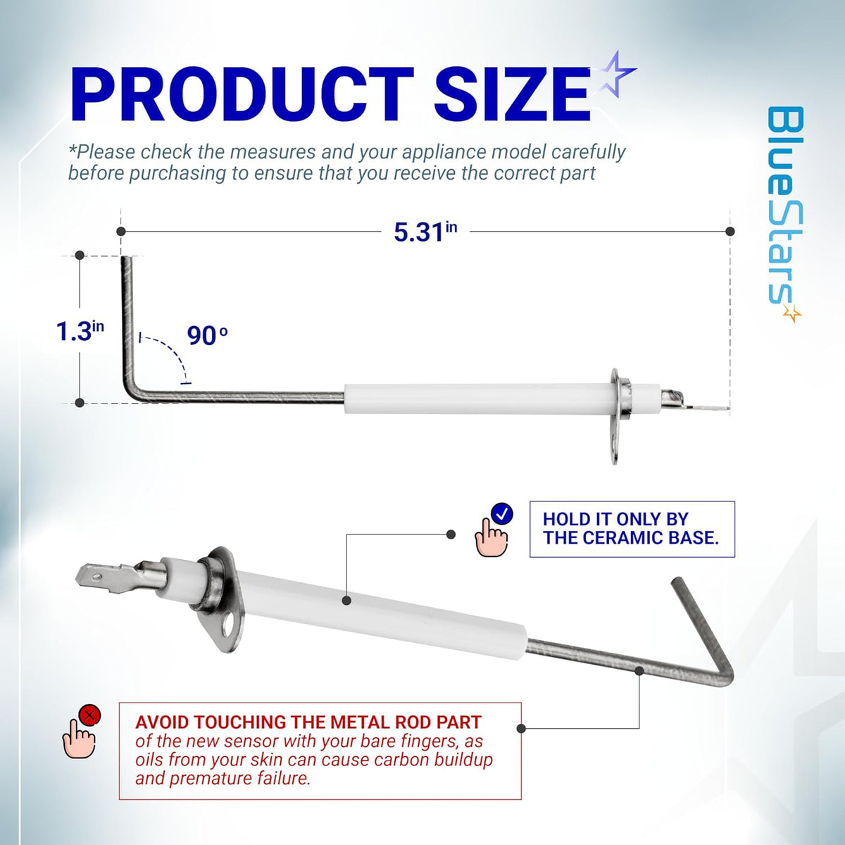 [Upgraded] BlueStars 69W43 Flame Sensor 2-Pack for Lennox Armstrong Ducane