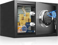 Small Smart Biometric Safe Box for Home, (7.87"D x 12.2"W x 7.87"H) | Mini Safes with Anti-Theft Dual Alerts, Mute