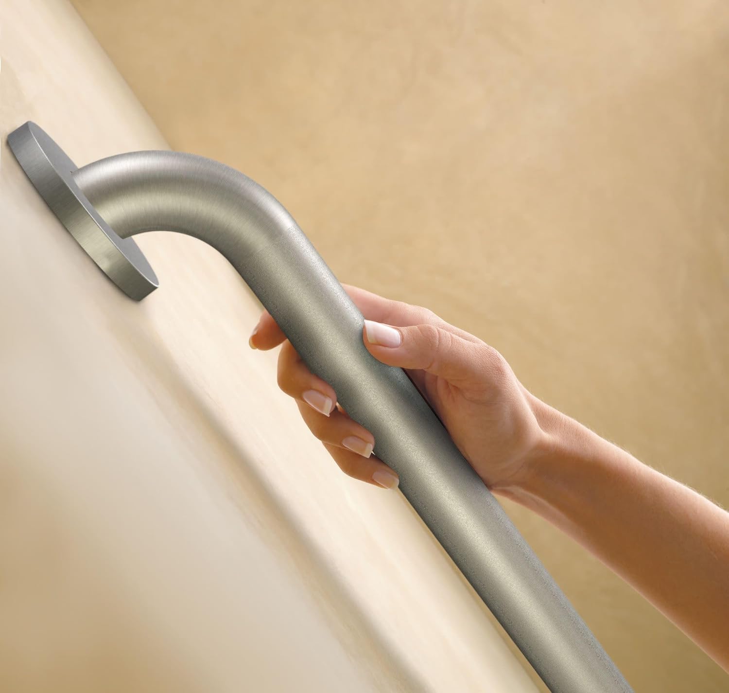 Home Care Bathroom Safety 18 Inch Stainless Steel Handicap Grab Bar for Bathtub and Shower, Slip Resistant Finish